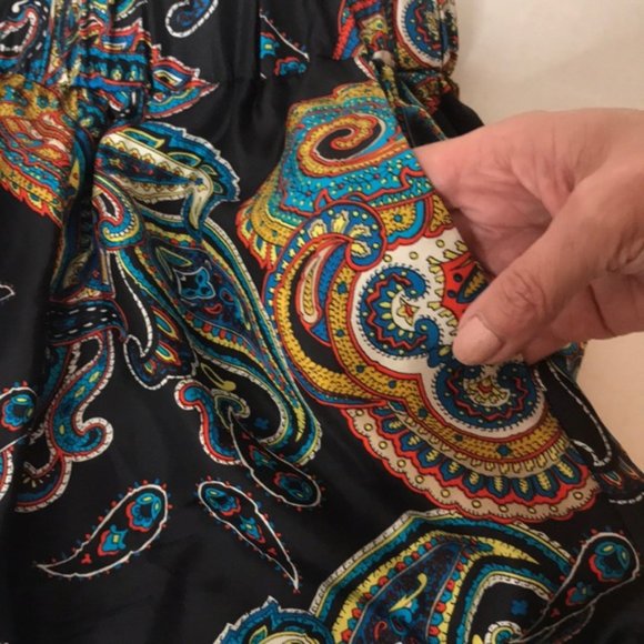 J CREW Silk Twill Bold Paisley Pull On Cropped Pants - Size 0 - Picture 7 of 10